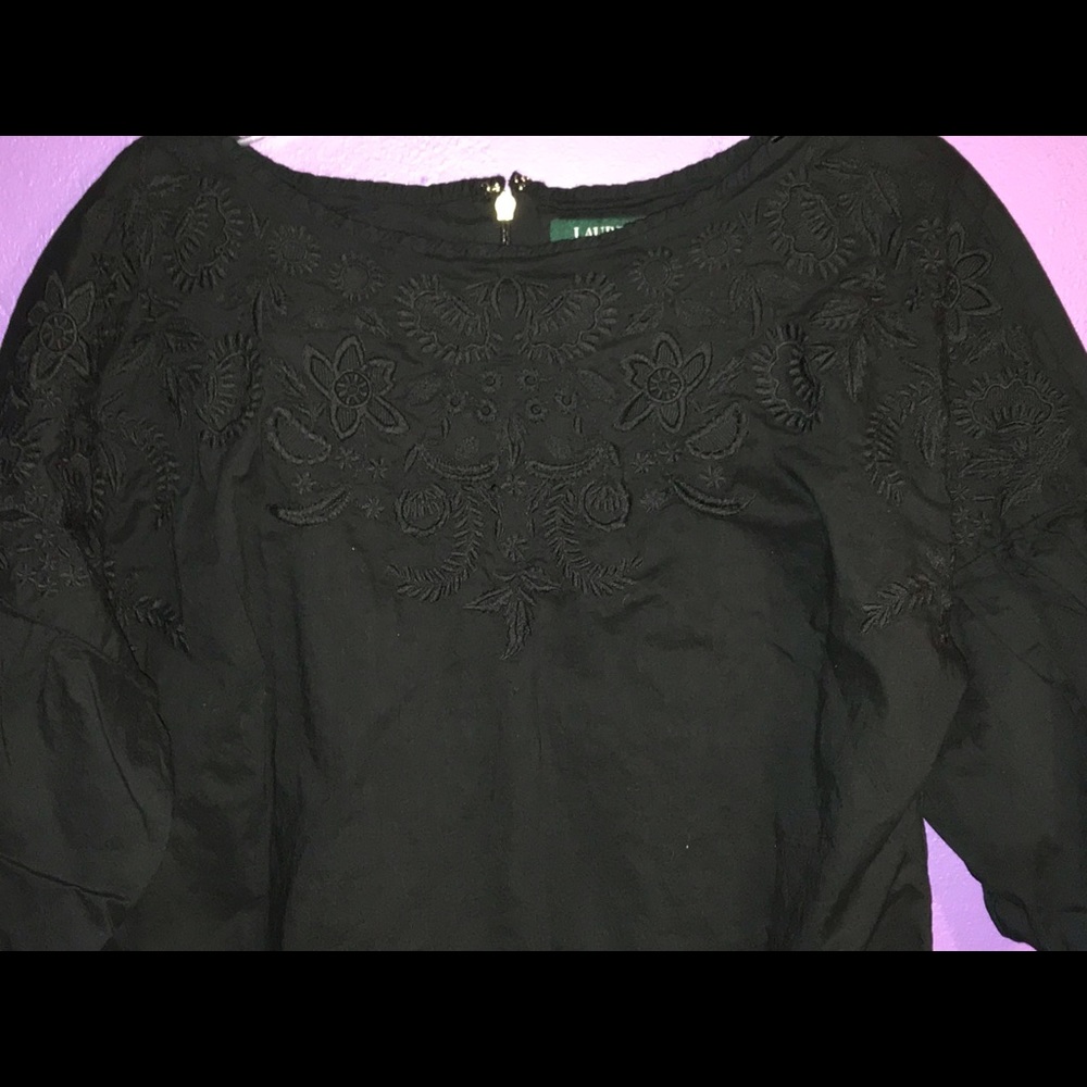 Lauren Ralph Lauren Cotton Embroidered Peasant Dress